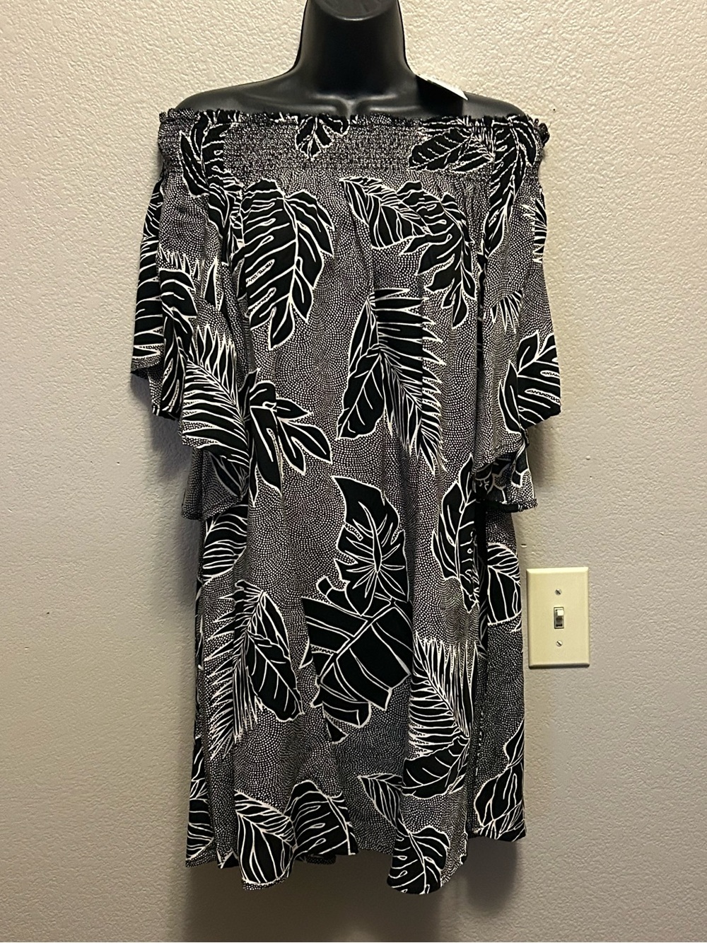NWT Blue Island Beach Bathing Suit Coverup Tropical Floral Palm Resort Sz M